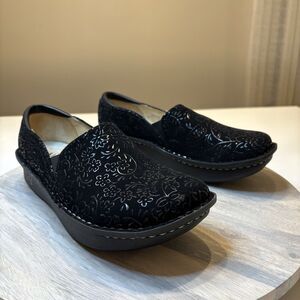 Alegria‎ Women's Black Embossed Debra Comfort Shoes Flowers DEB-551X US Size 10